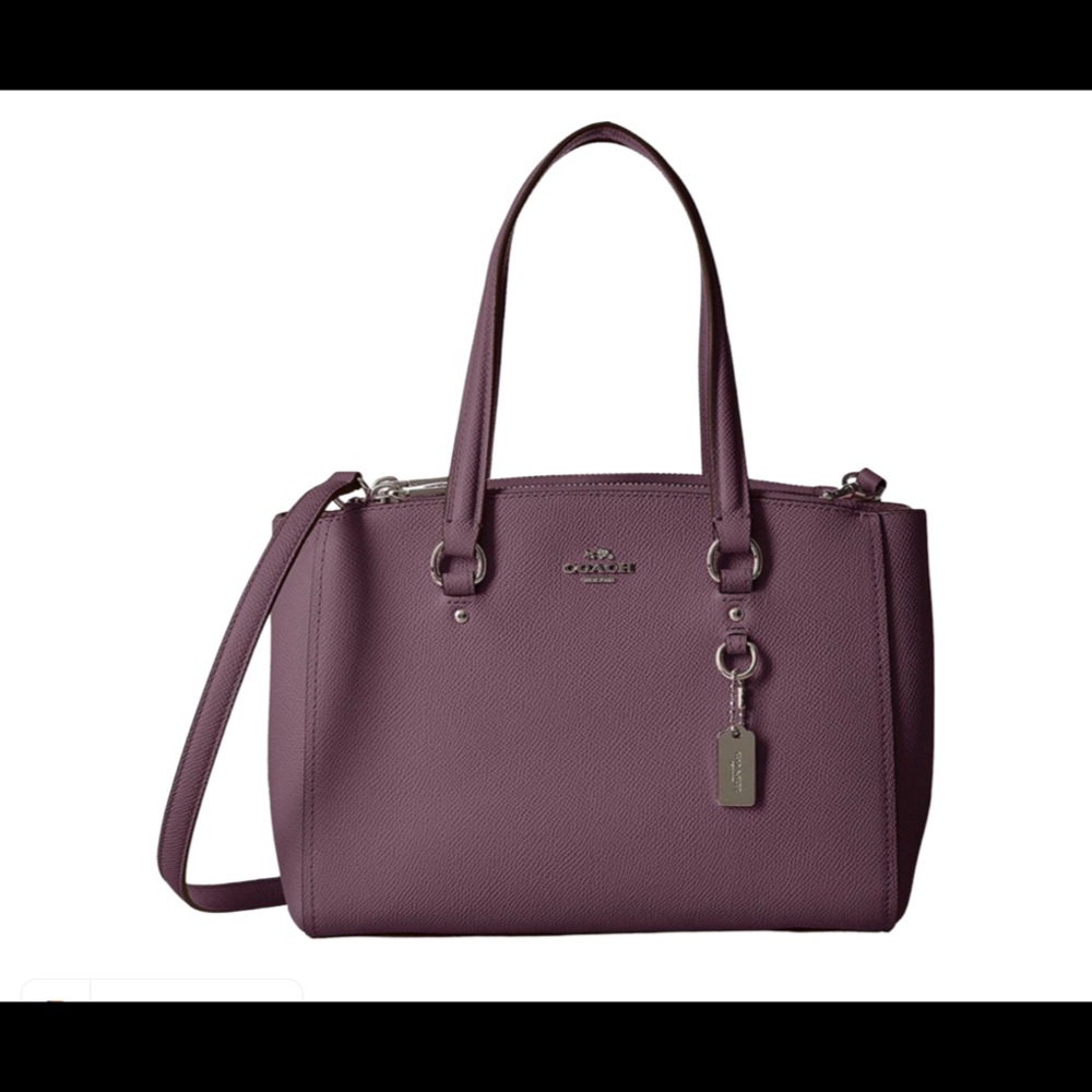 COACH Mini Double Zip-Carryall Satchel- Eggplant